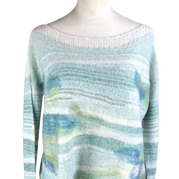 Anthropologie Troubadour Frosted Horizon Sea Blue Alpaca Blend Knit Sweater - Picture 10 of 15